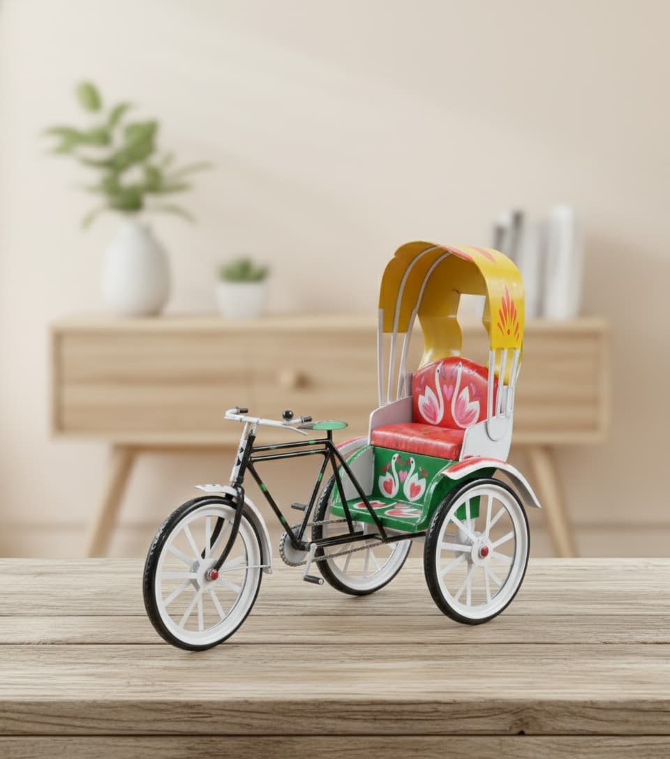 Wrought Iron Hand Painted Rickshaw