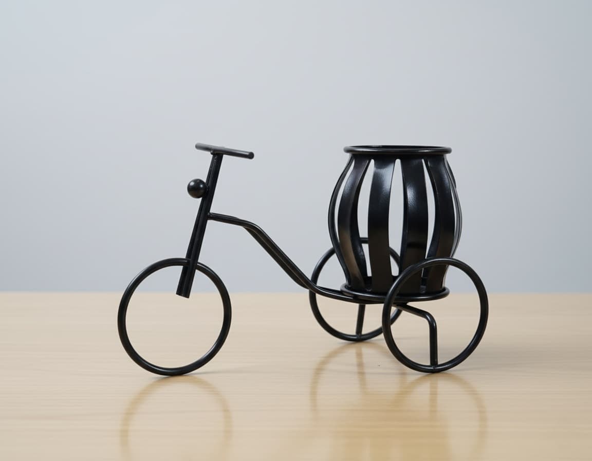 Rickshaw Style Smart Steel Small Pen Box Holder